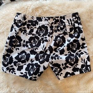WHBM black poppy floral shorts